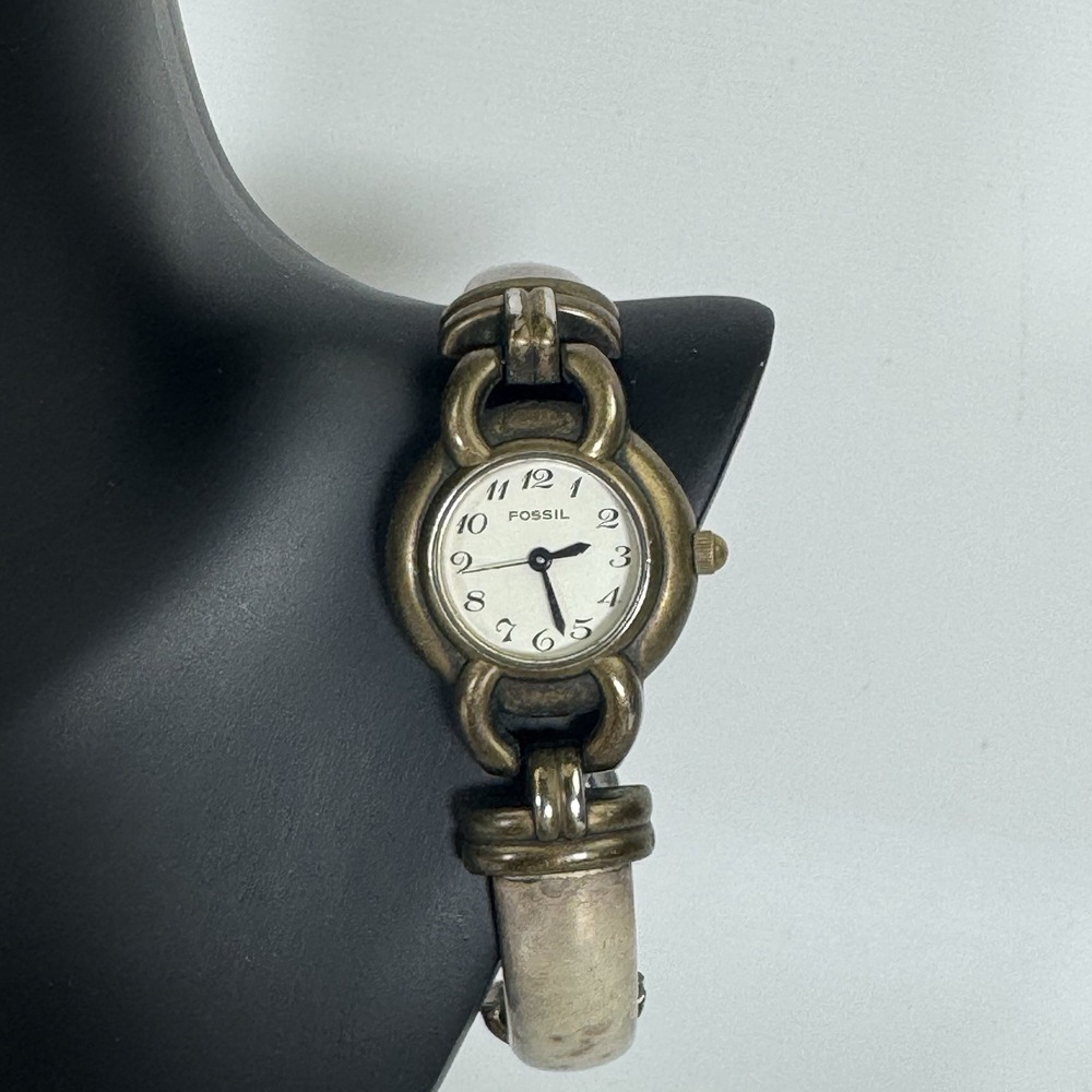Fossil Watch Womens Stainless Silver Retro Water Resistant Cream Quartz ES-9774